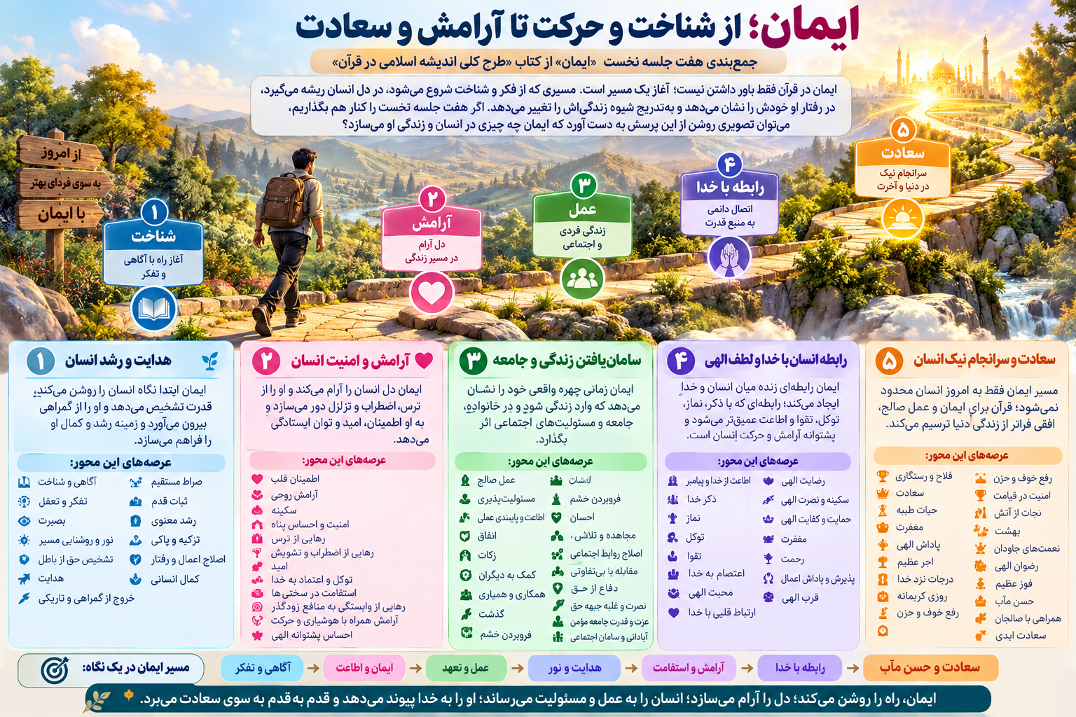 ایمان؛ از شناخت و حرکت تا آرامش و سعادت