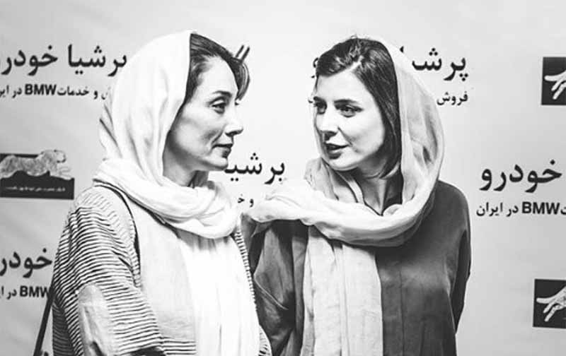 خوش و بش لیلا حاتمی و هدیه تهرانی در یک مراسم! + عکس