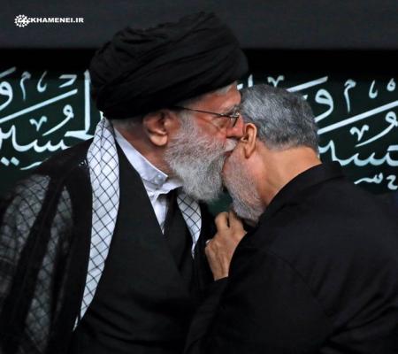 تصویری خاص از سردار سلیمانی و رهبر معظم انقلاب  در مراسم شب تاسوعا