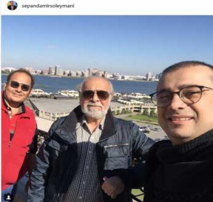 خارج گردی بازیگر ایرانی به همراه پدر هنرمندش! + عکس