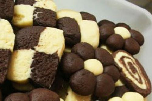 طرز تهیه کوکی دو رنگ+عکس 