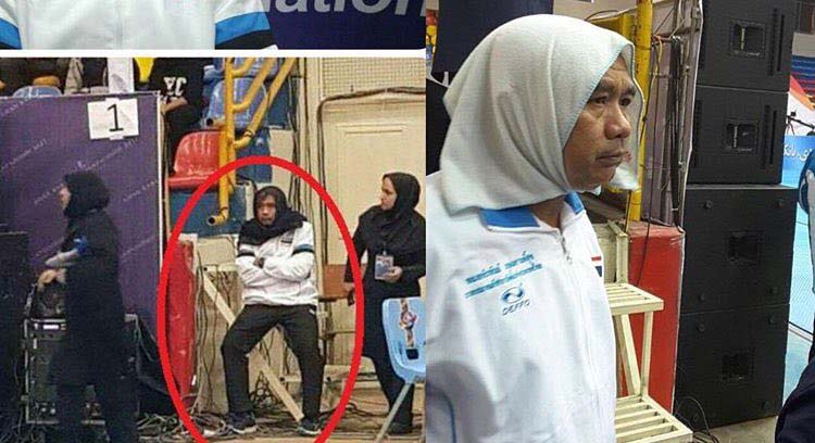حجاب عجیب مربی مرد خارجی در سالن ورزشی بانوان! + عکس