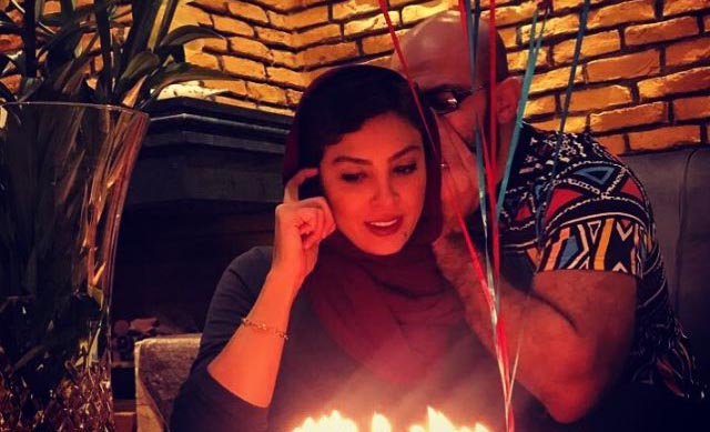 جشن تولد دیشب خانم بازیگر با سورپرایز همسرش! + عکس