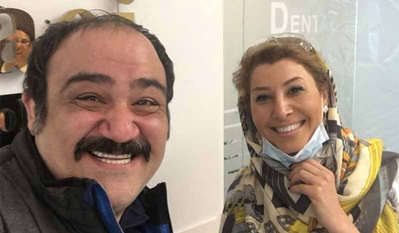 ژست عجیب مهران غفوریان با خانم دکتر دندانپزشکش! + عکس