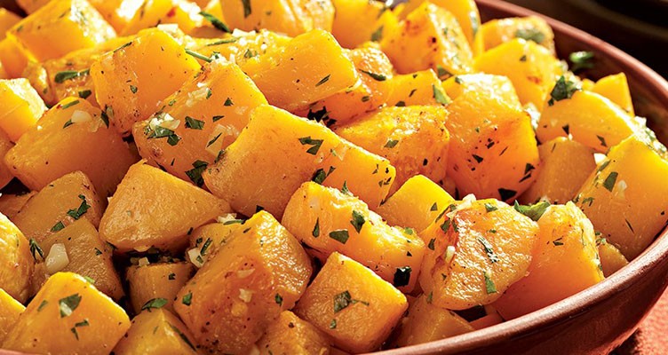 طرز تهیه دسر کدو حلوایی با سیر و جعفری
