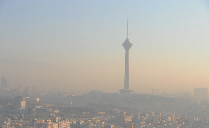 آلودگی هوای تهران به علت مواد محترقه+عکس