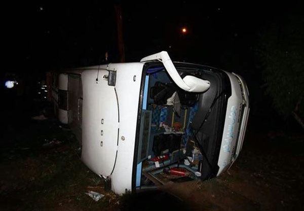 6 کشته و 8 مصدوم در واژگونی اتوبوس رفسنجان