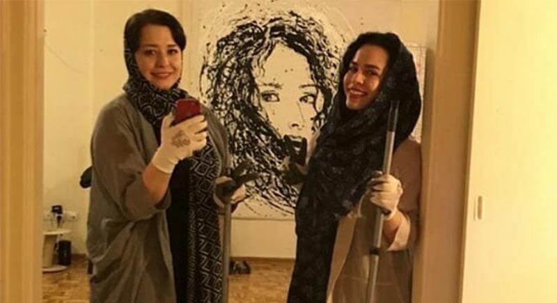 مهراوه و ملیکا شریفی نیا در حال نظافت! + عکس