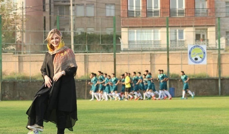 نیوشا ضیغمی در تمرینات باشگاه فوتبال! + تصاویر