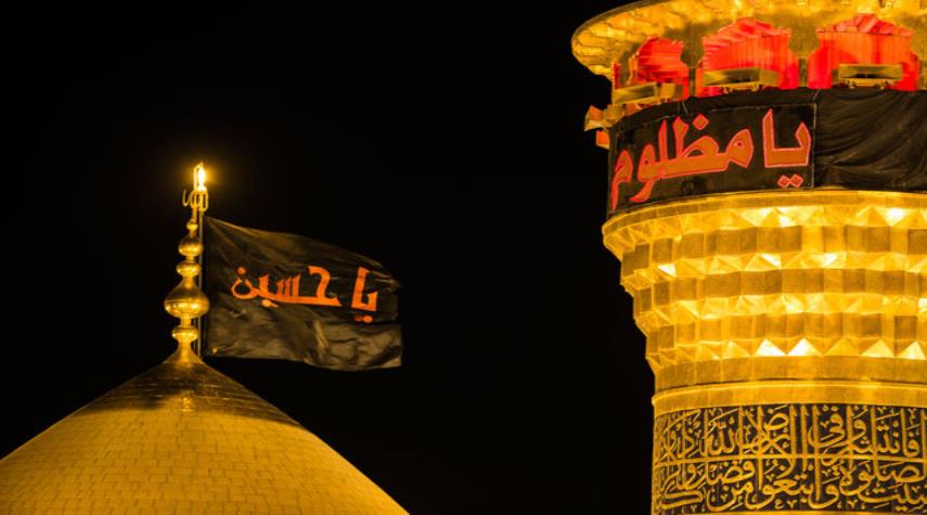 حرم امام حسین‌(ع) سیاه‌پوش شد 