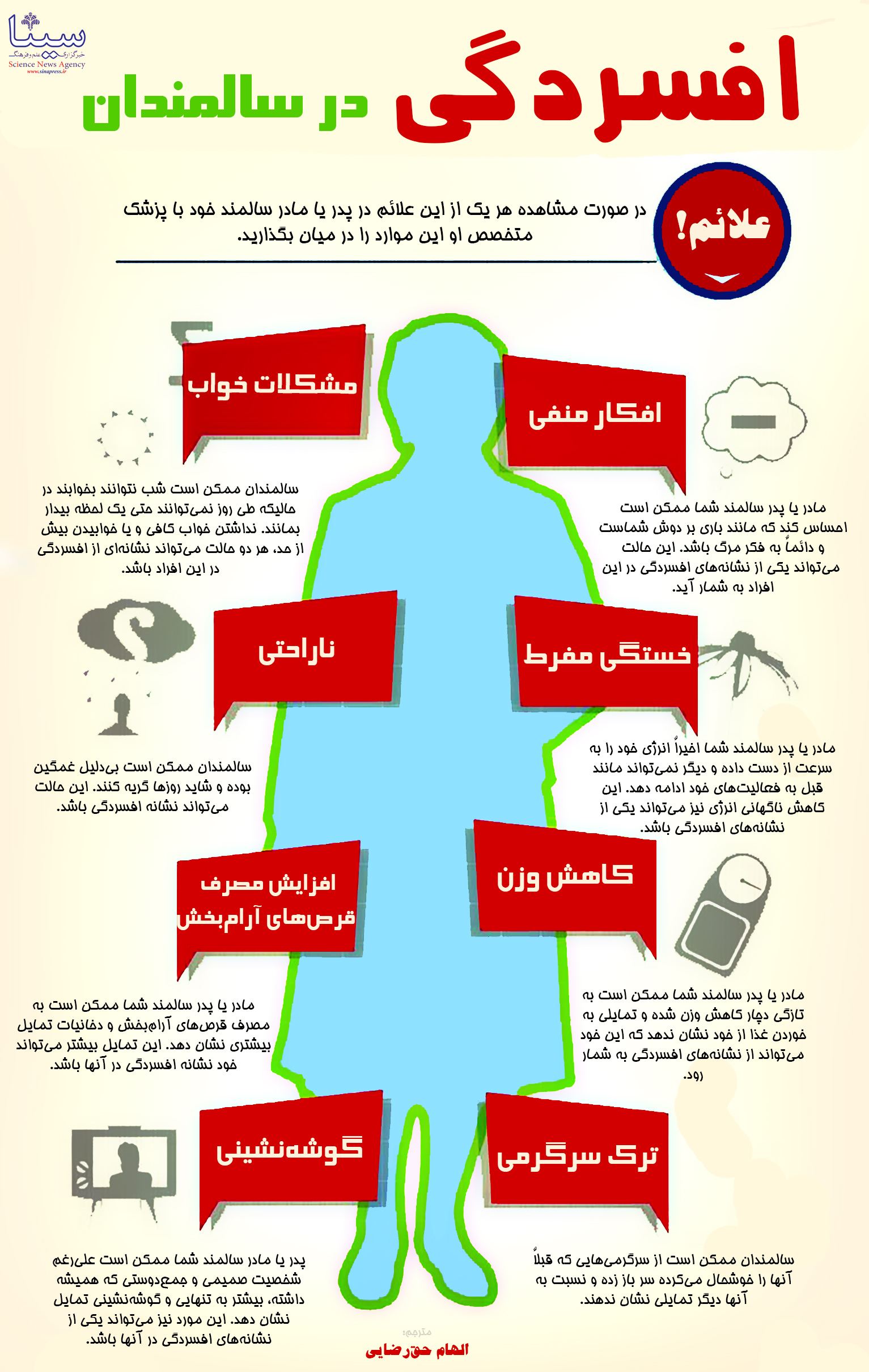اینفوگرافیک/  علائم افسردگی در سالمندان 