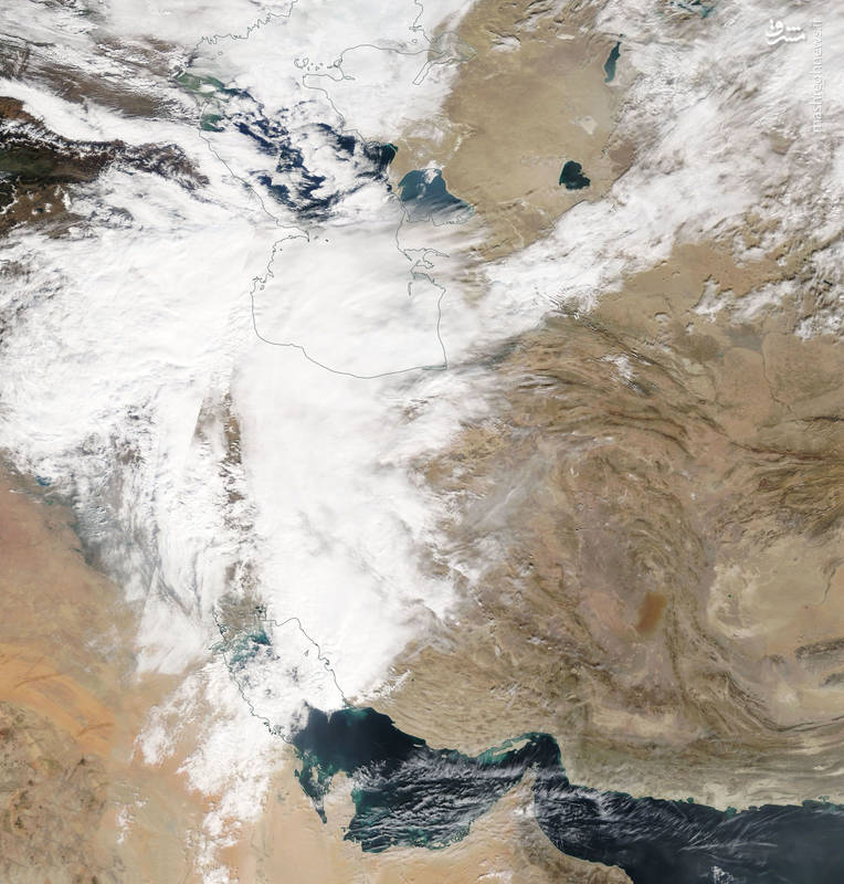 تصویر ماهواره ای ناسا از آب و هوای ایران + عکس