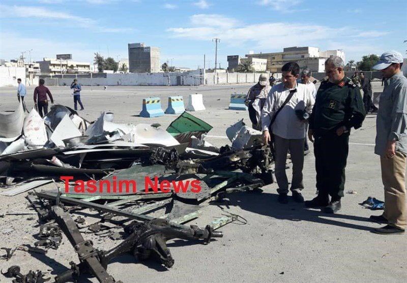 لاشه خودروی عامل انتحاری حمله تروریستی چابهار + عکس