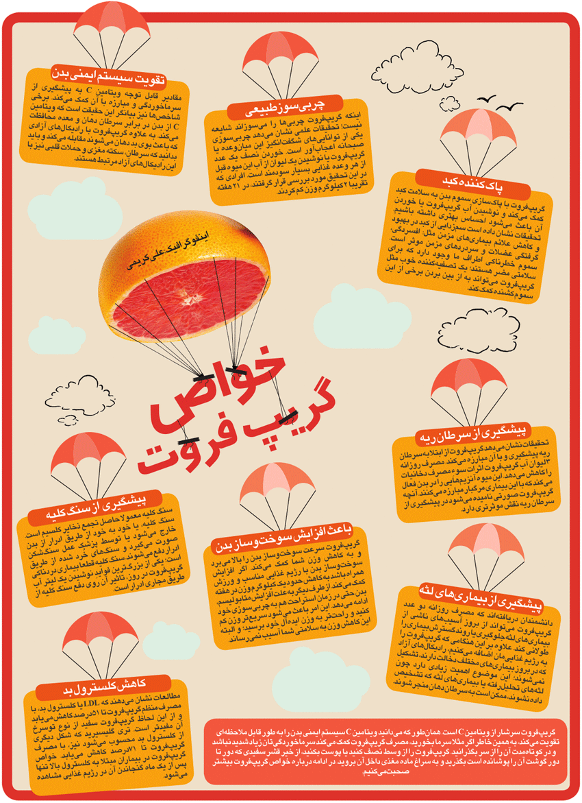 اینفوگرافیک/خواص گریپ فروت