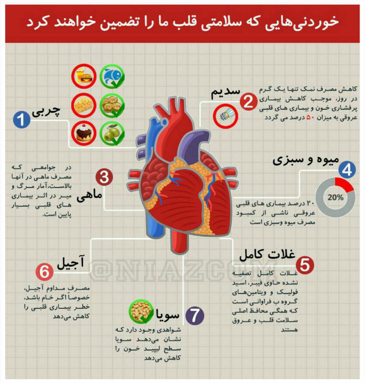 اینفوگرافیک/ ۷ ماده طلایی برای تقویت قلب