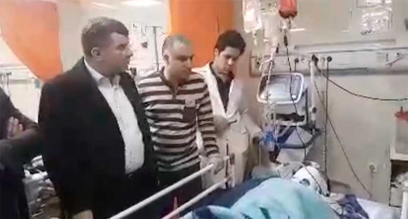 عیادت مجدد دکتر حریرچی از مصدومین حادثه دانشگاه آزاد + فیلم