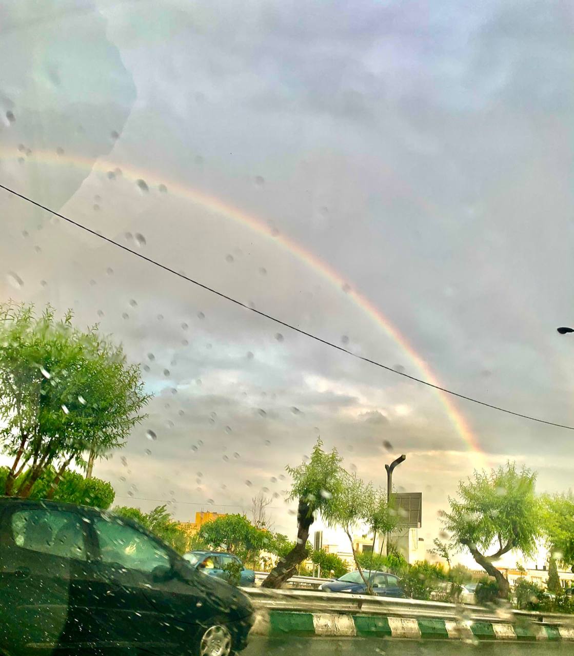 رنگین‌کمان زیبا در تهران بارانی‌ + عکس - تلگرام آپ