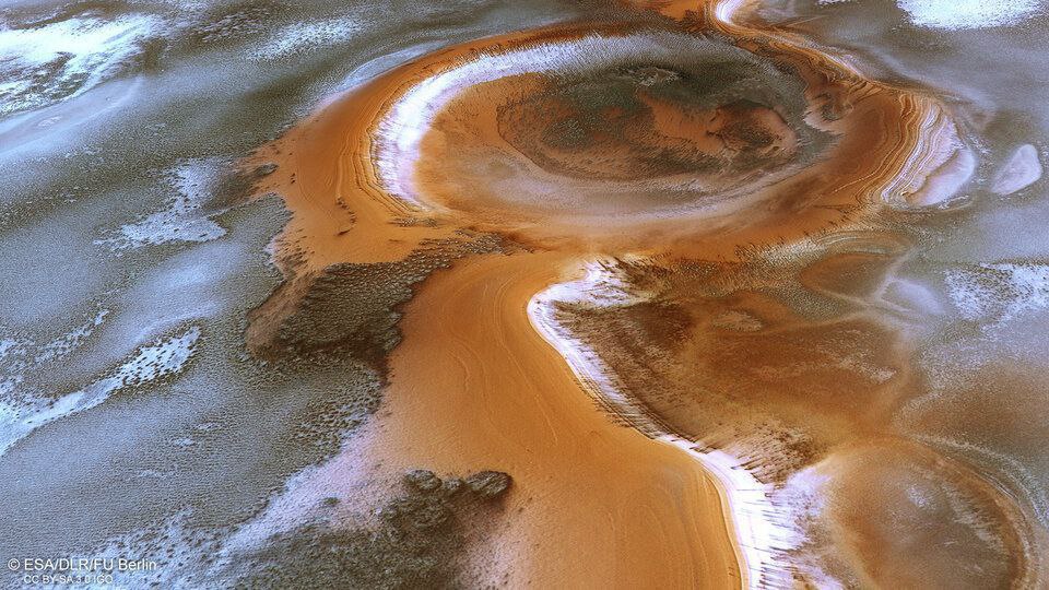 تصاویر سازمان فضایی اروپا از یخ‌های مریخ + عکس - تلگرام آپ