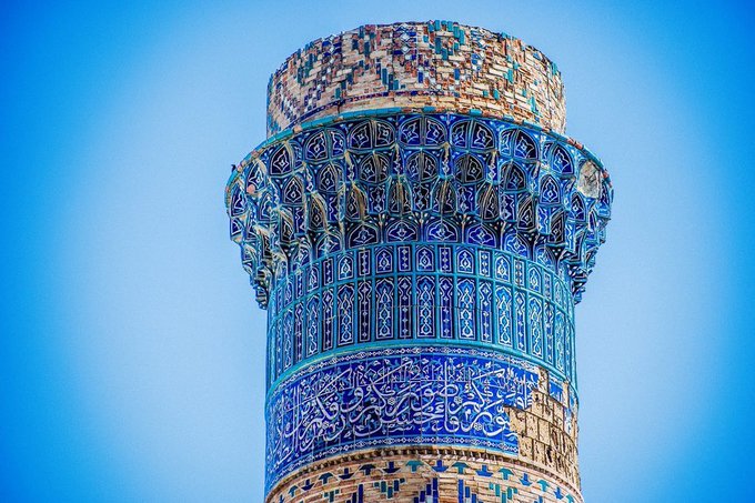 تصویر بی‌نظیر از مناره مسجد بی‌بی‌خانم در سمرقند+عکس - تلگرام آپ